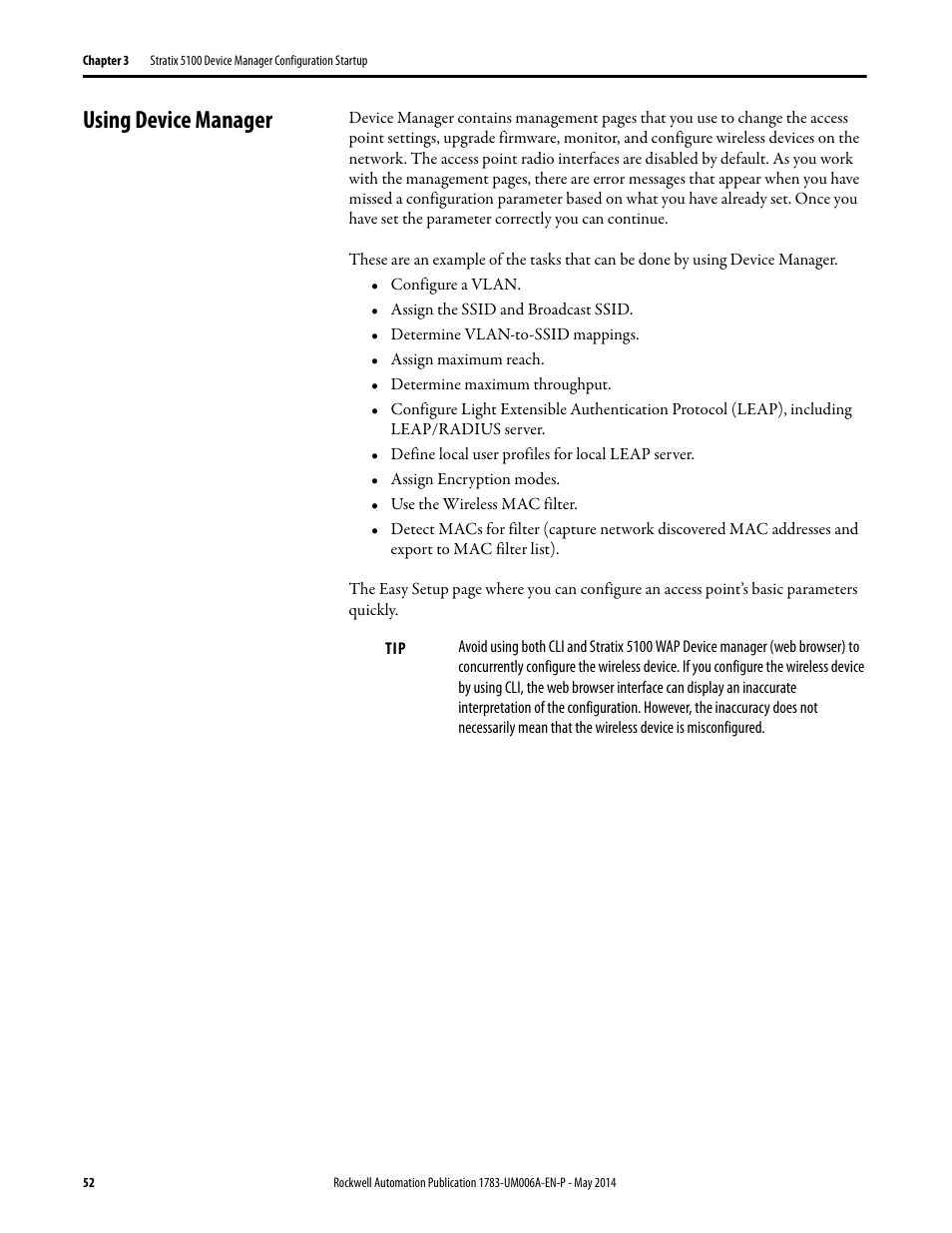 Using device manager | Rockwell Automation 1783-WAPxxx Stratix 5100 Wireless Access Point User Manual User Manual | Page 52 / 612