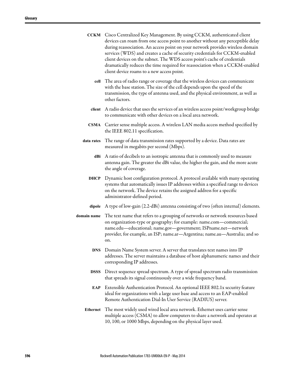 Rockwell Automation 1783-WAPxxx Stratix 5100 Wireless Access Point User Manual User Manual | Page 596 / 612