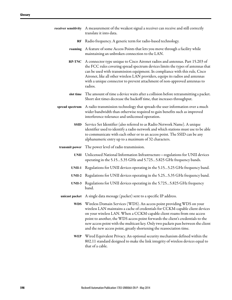 Rockwell Automation 1783-WAPxxx Stratix 5100 Wireless Access Point User Manual User Manual | Page 598 / 612