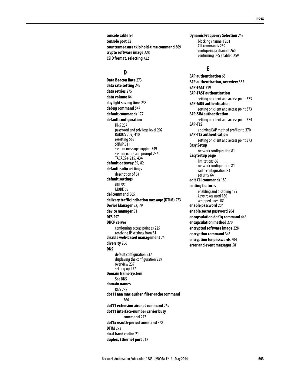 Rockwell Automation 1783-WAPxxx Stratix 5100 Wireless Access Point User Manual User Manual | Page 603 / 612