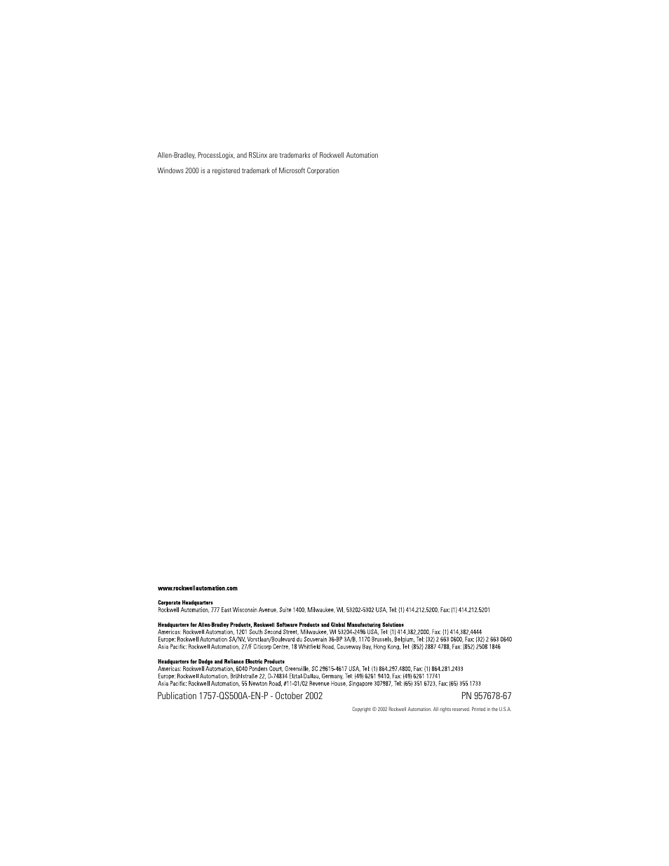 Back cover | Rockwell Automation 1757-SWKIT5000 Getting Started with ProcessLogix R500.1 Quick Start User Manual | Page 24 / 24