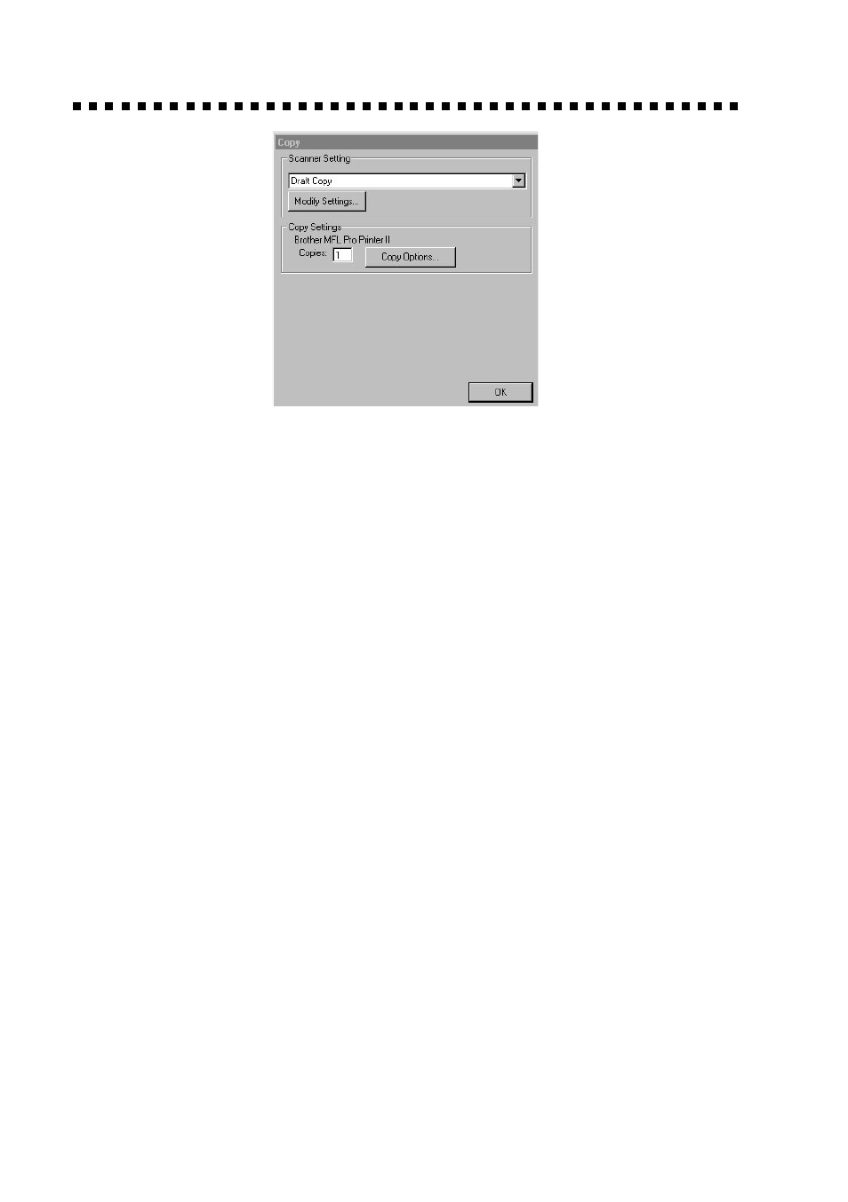 Copy / two on one copy, Scanner settings, Copy settings | Brother DCP1200 User Manual | Page 104 / 143