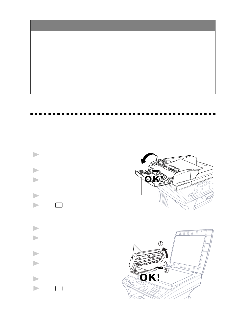 Document jams and paper jams, Document jam in the top of the adf unit, Document jam inside the adf unit | Brother DCP1200 User Manual | Page 115 / 143