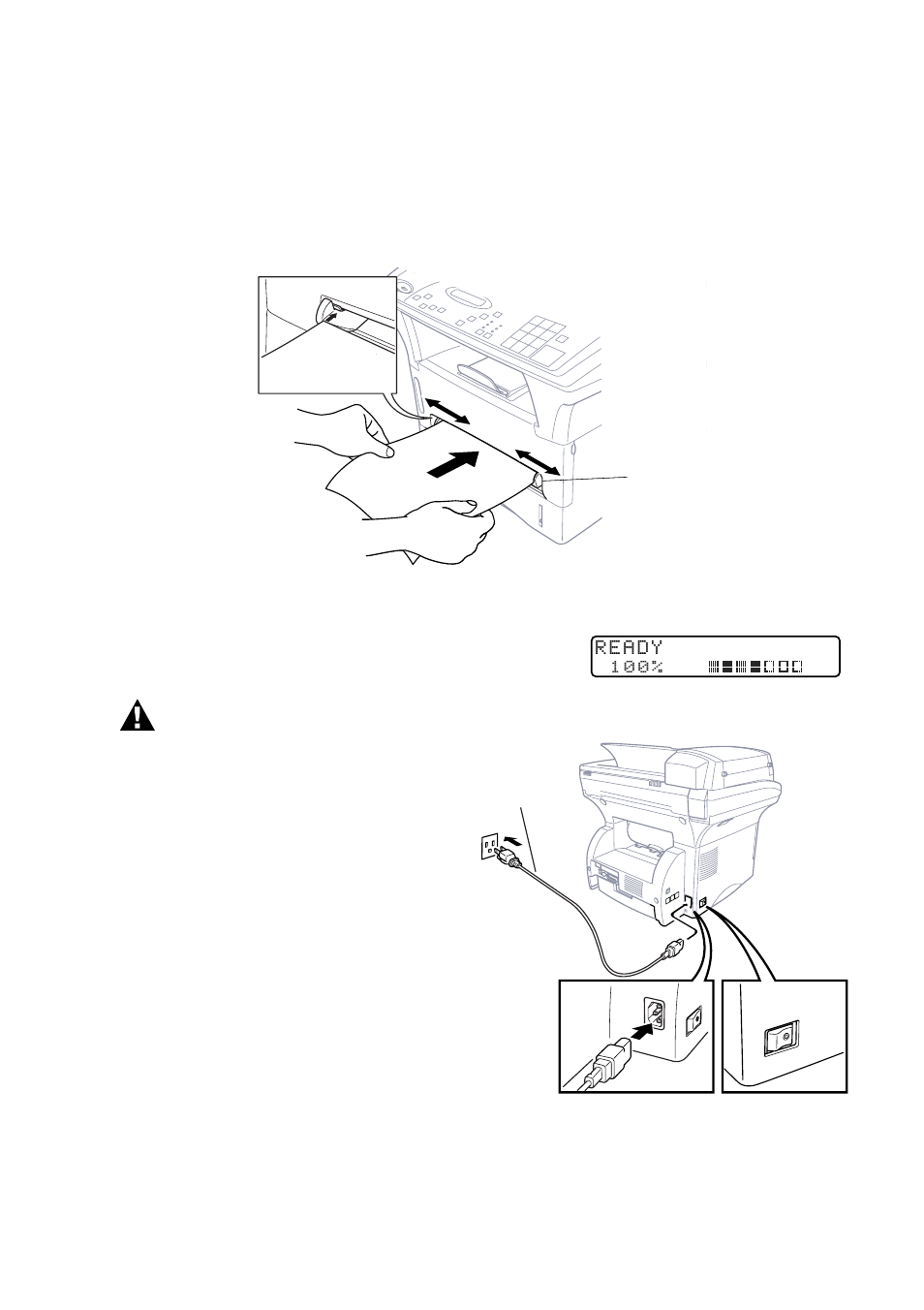 Simultaneous printing while copying or scanning, Use the manual feed slot for special paper, Connect the power cord | Brother DCP1200 User Manual | Page 27 / 143