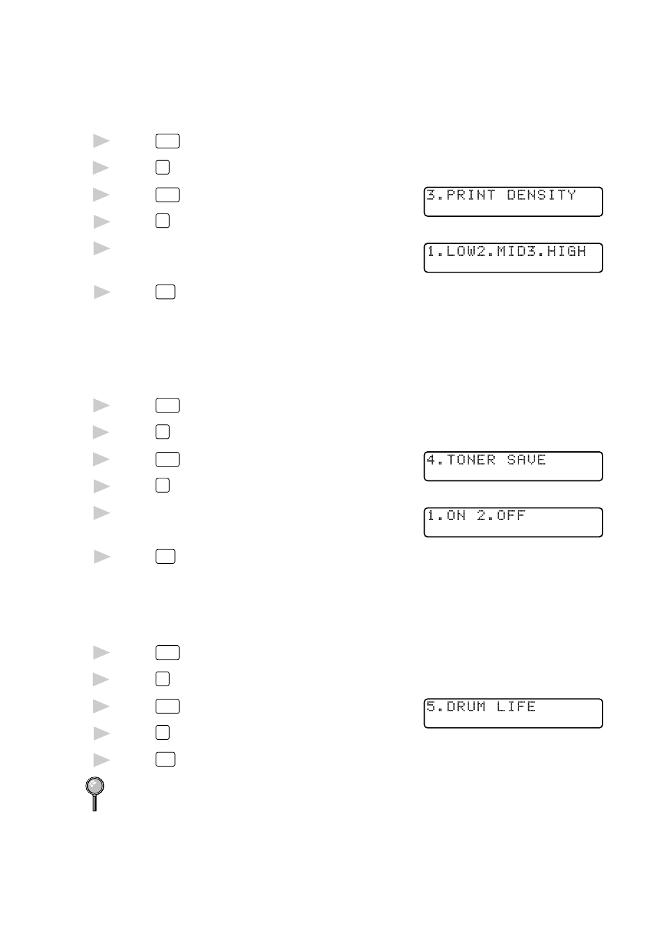 Before you install the brother drivers, Installing brother printer and scanner drivers, Restoring factory default settings | Printing from dos, Setting the print density, Toner save, Checking the drum life | Brother DCP1200 User Manual | Page 29 / 143