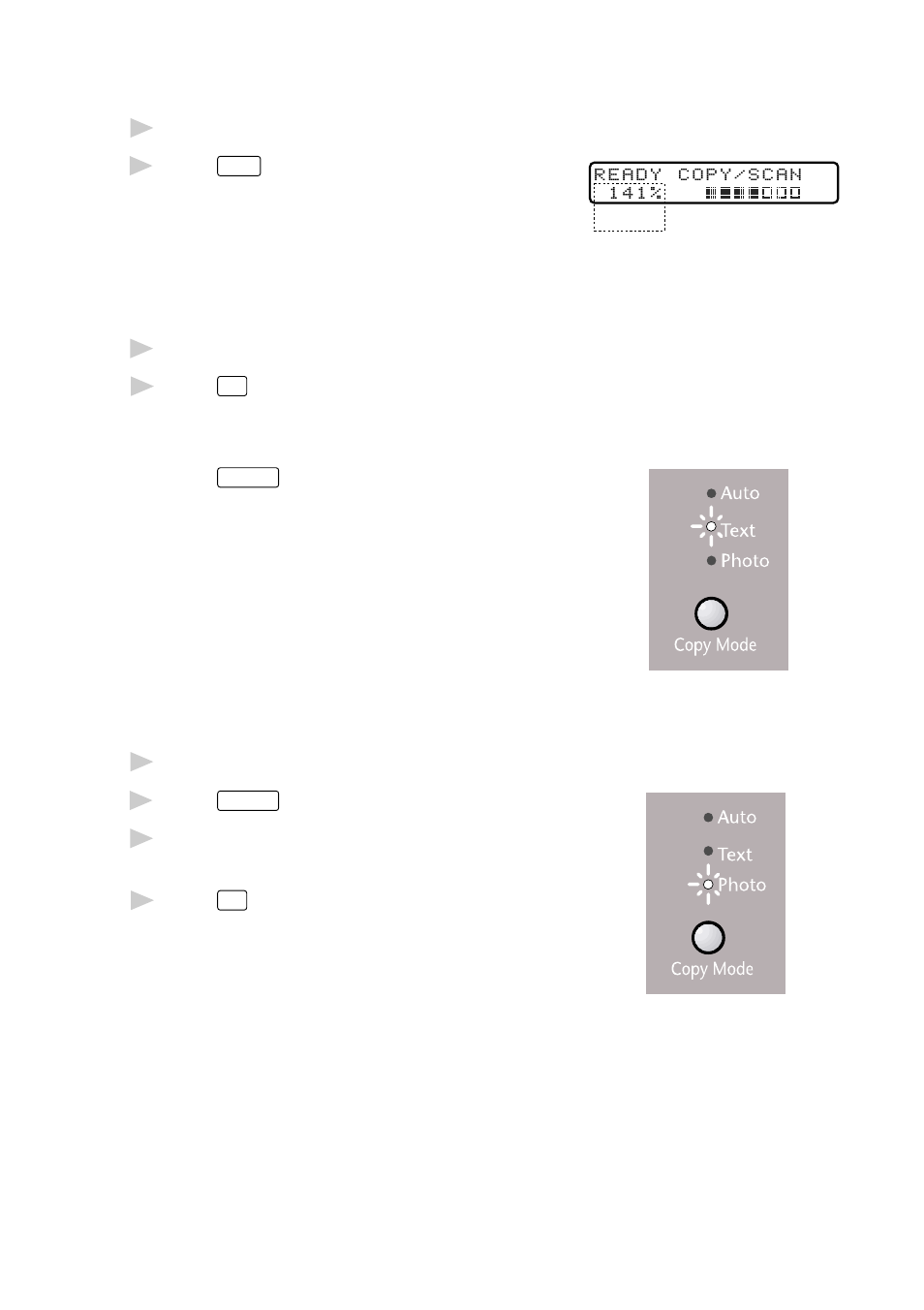 Enlarge (temporary setting), Copy mode (temporary setting) | Brother DCP1200 User Manual | Page 37 / 143