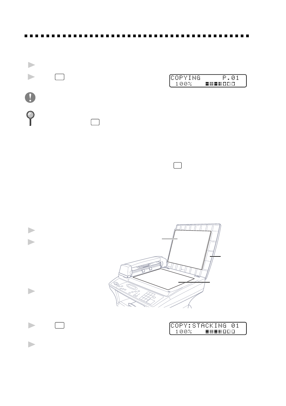 Copy operations, Copying one page, Multiple copies (using the adf) | Multiple copies (using the scanner glass) | Brother DCP1200 User Manual | Page 38 / 143