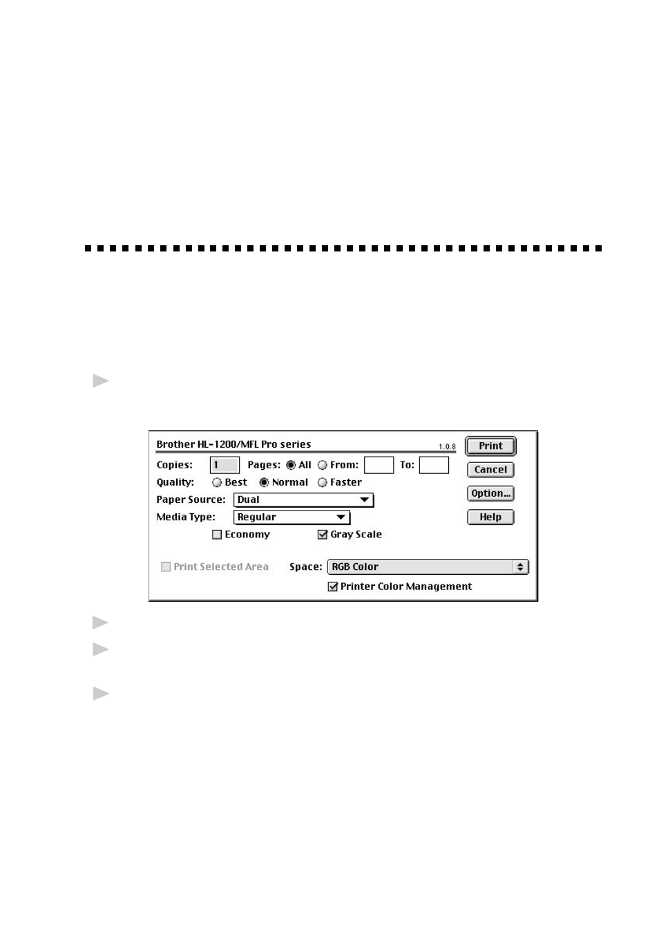 Using the brother printer driver with your apple, New power macintosh, G3 or imac | Simultaneous printing while copying or scanning, Printing documents | Brother DCP1200 User Manual | Page 65 / 143