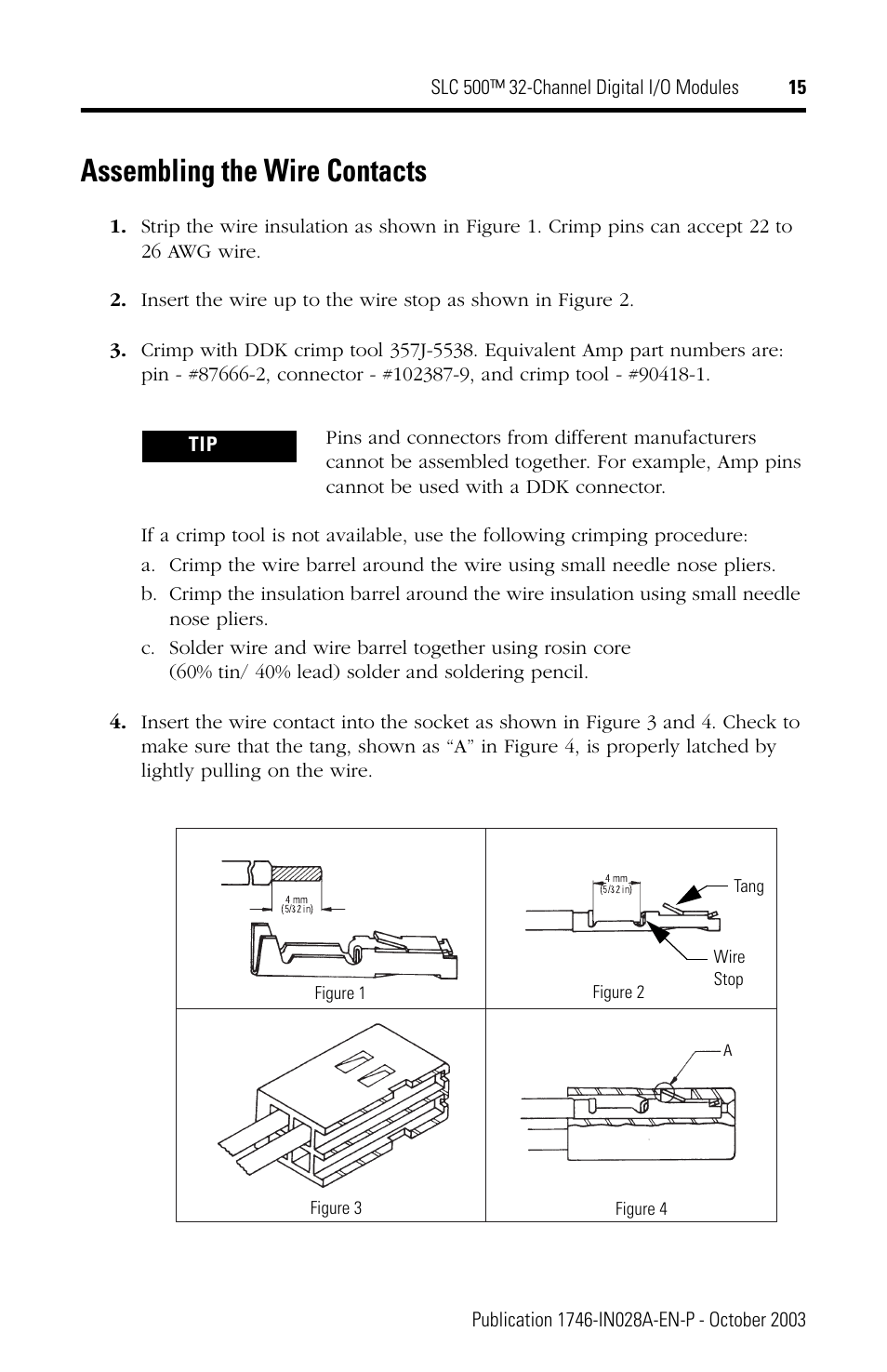 Assembling the wire contacts | Rockwell Automation 1746-XXXX SLC 500 32-Channel Digital I/O Modules Installation Instructions User Manual | Page 15 / 20