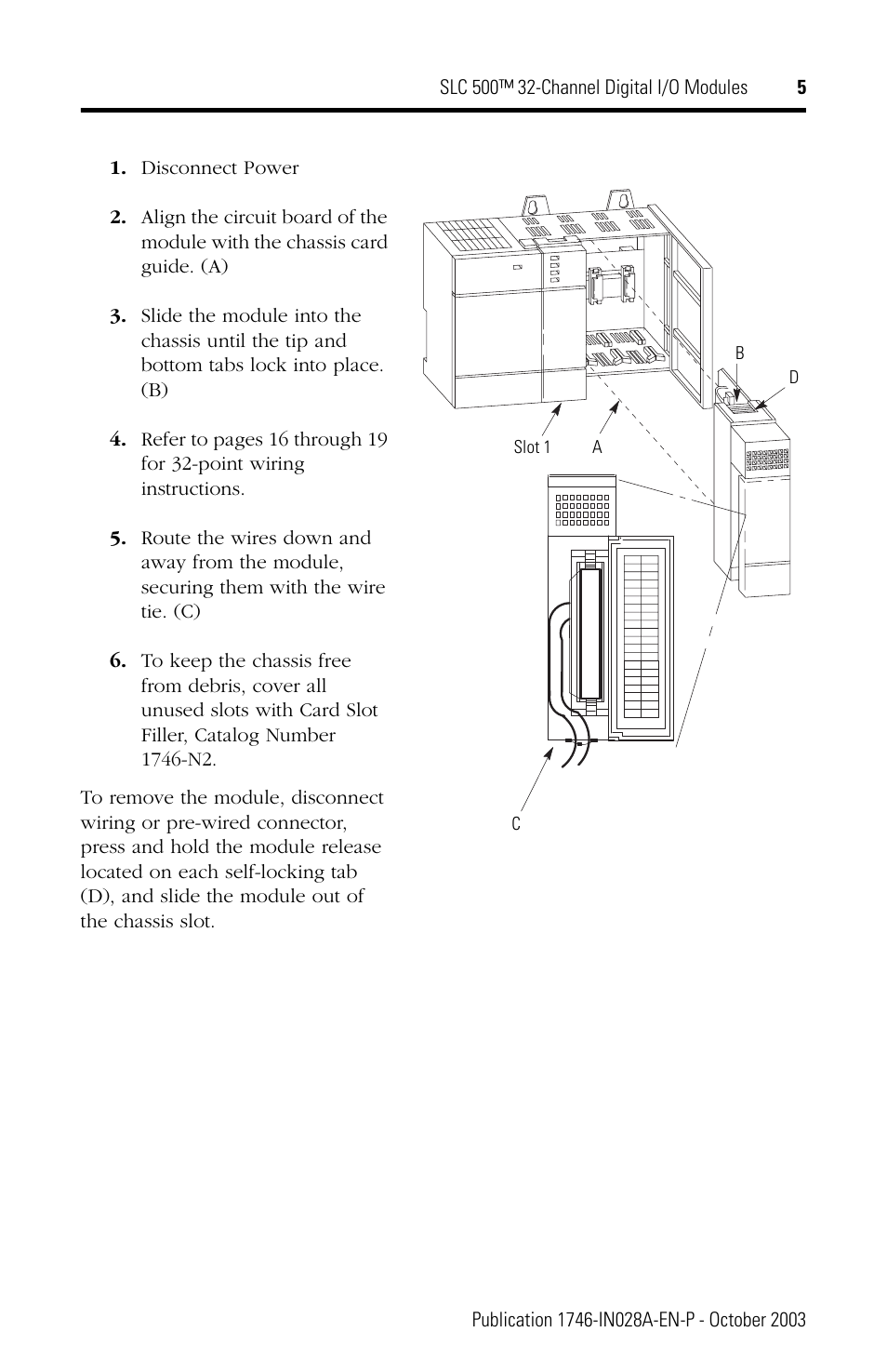 Rockwell Automation 1746-XXXX SLC 500 32-Channel Digital I/O Modules Installation Instructions User Manual | Page 5 / 20