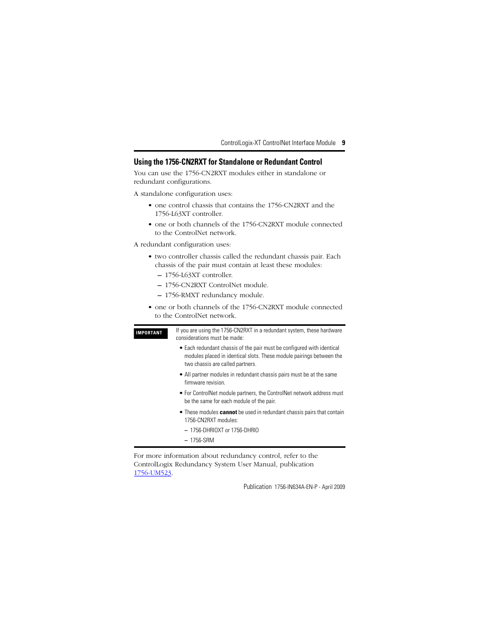 Rockwell Automation 1756-CN2RXT ControlLogix-XT ControlNet Interface Module, Series B Installation Instructions User Manual | Page 9 / 36