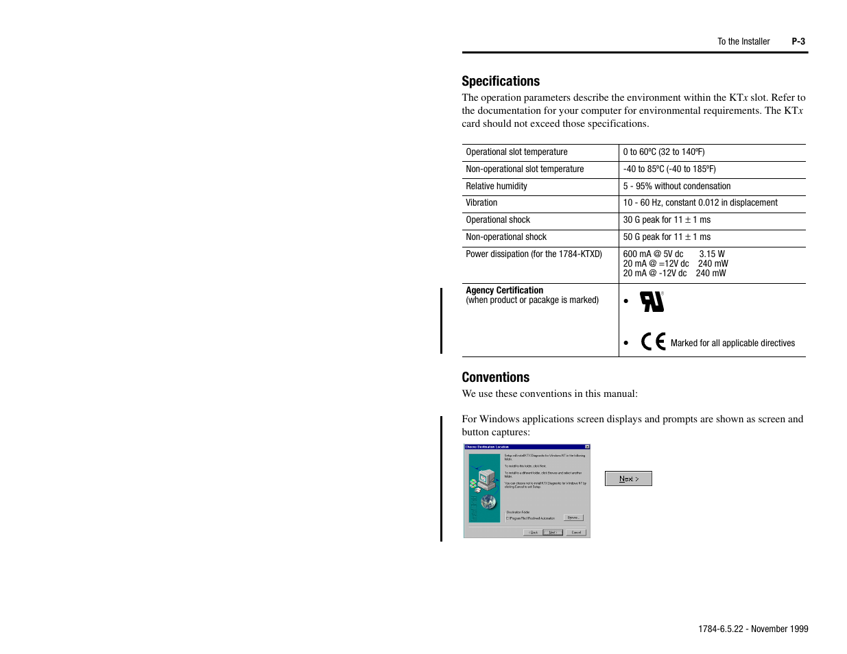 Specifications, Conventions | Rockwell Automation 1784-KTS_KTX_KTXD User Manual Communication Interface Card User Manual | Page 11 / 96