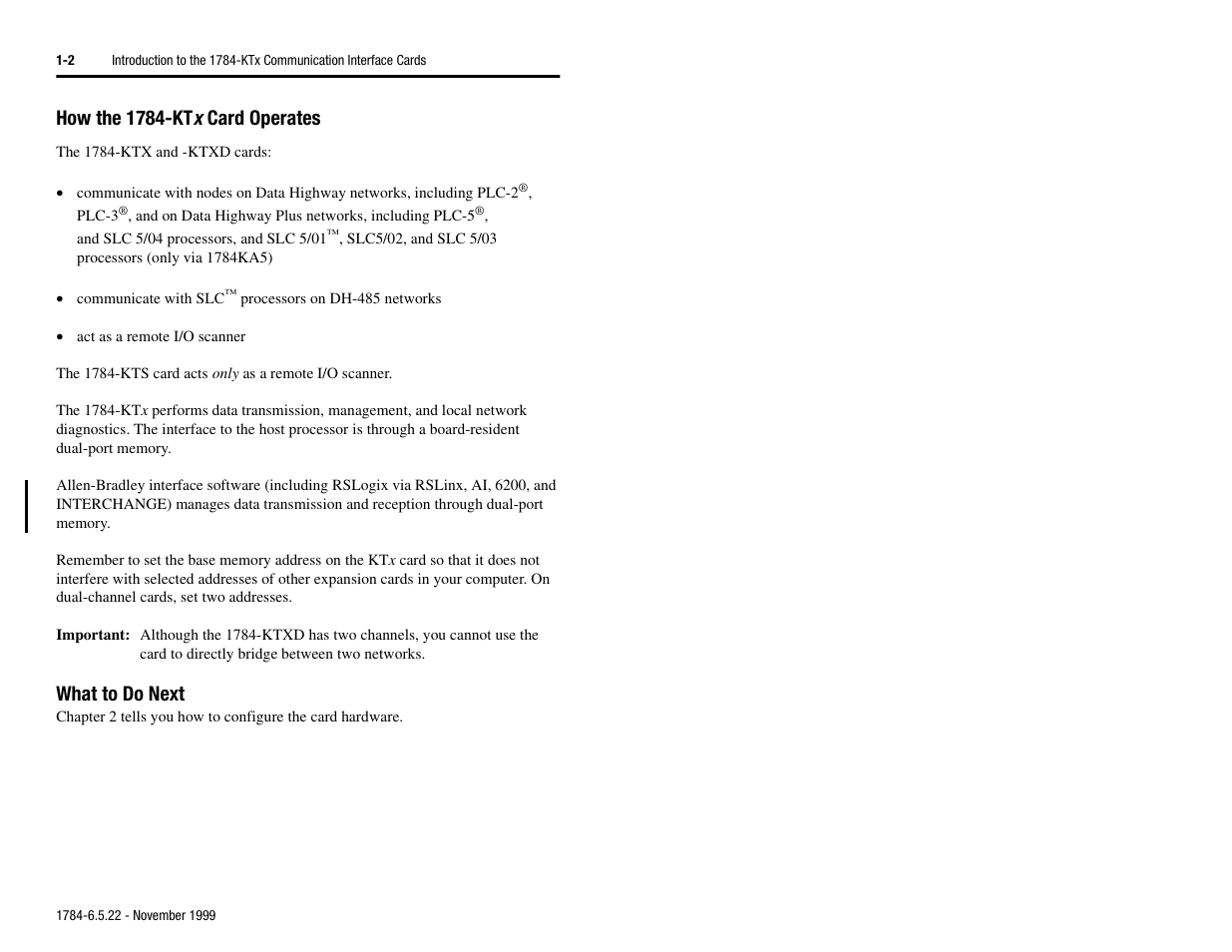 How the 1784-ktx card operates, What to do next, How the 1784-kt x card operates | Rockwell Automation 1784-KTS_KTX_KTXD User Manual Communication Interface Card User Manual | Page 16 / 96