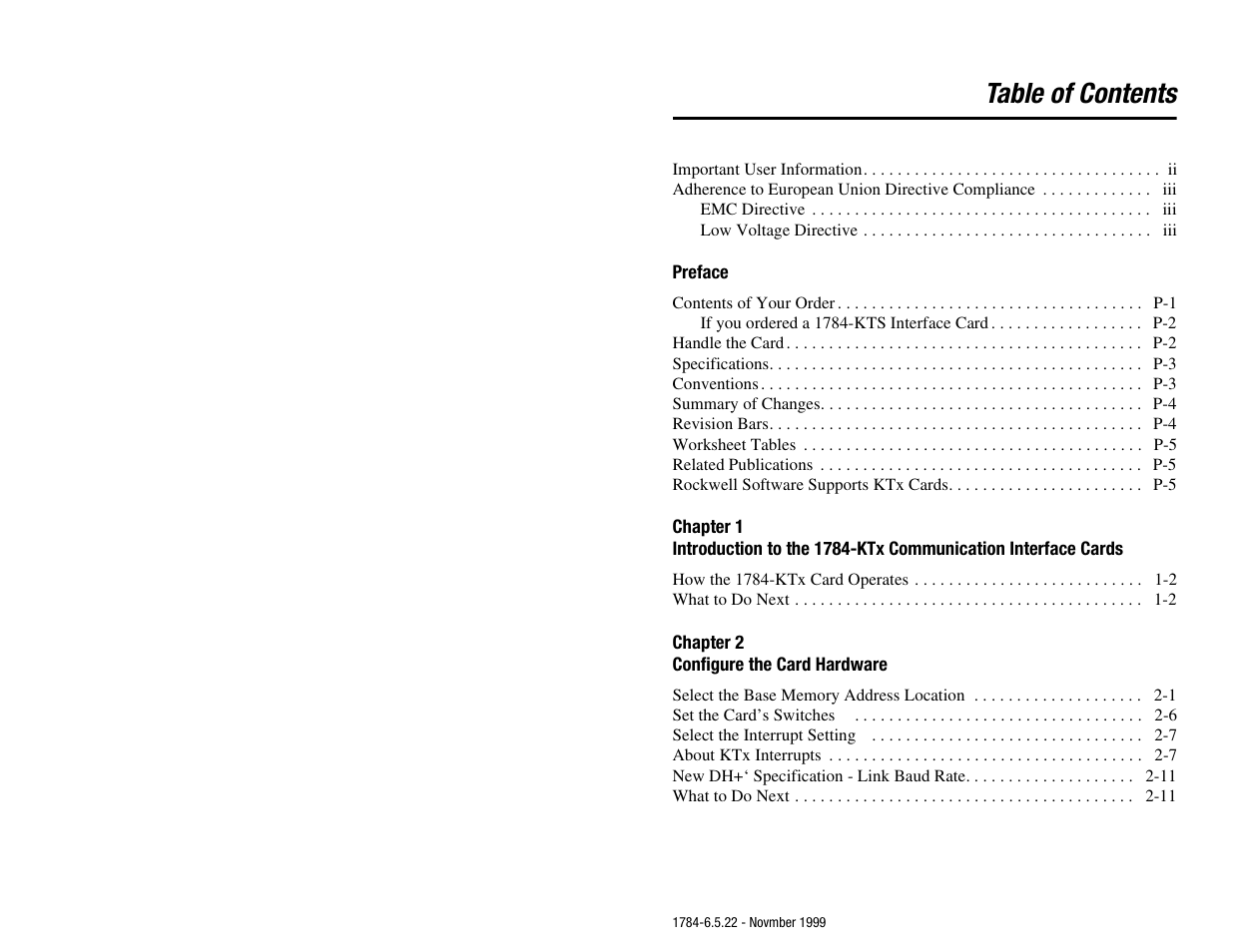 Rockwell Automation 1784-KTS_KTX_KTXD User Manual Communication Interface Card User Manual | Page 5 / 96