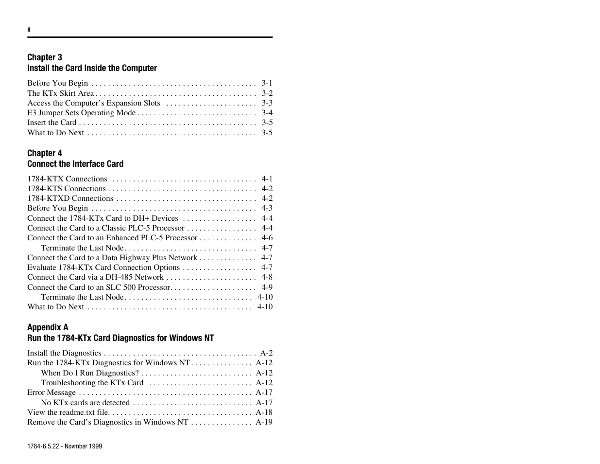 Rockwell Automation 1784-KTS_KTX_KTXD User Manual Communication Interface Card User Manual | Page 6 / 96