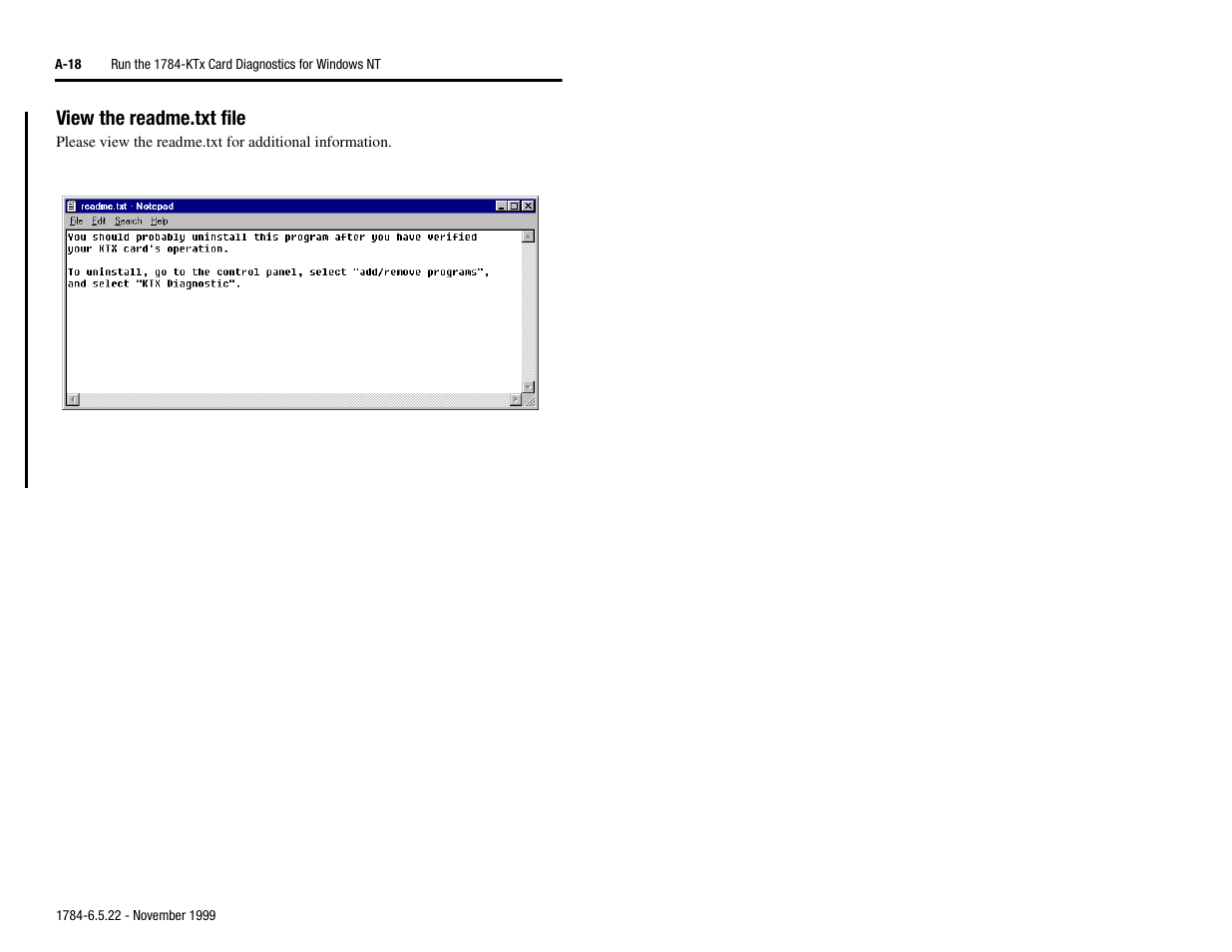 View the readme.txt file | Rockwell Automation 1784-KTS_KTX_KTXD User Manual Communication Interface Card User Manual | Page 62 / 96