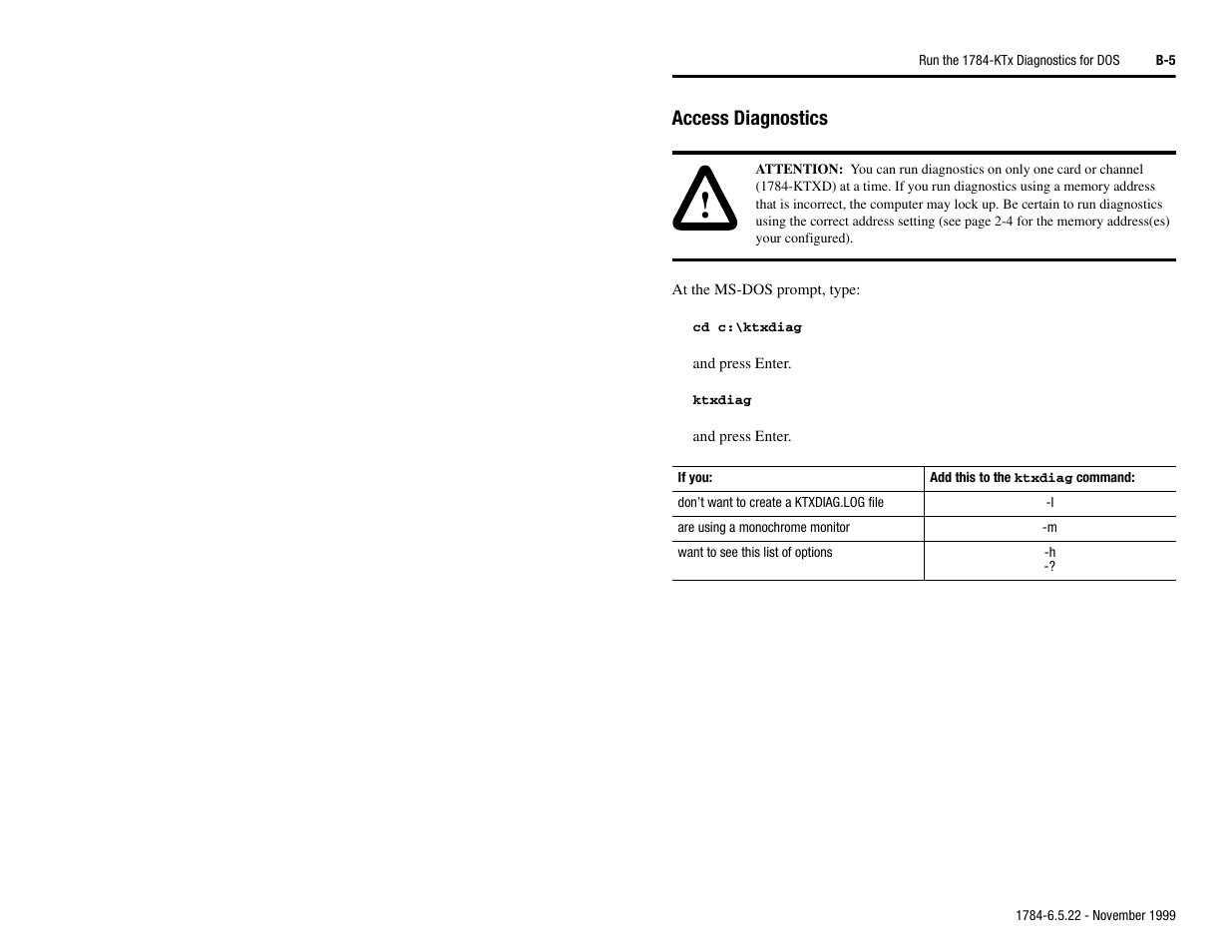 Access diagnostics | Rockwell Automation 1784-KTS_KTX_KTXD User Manual Communication Interface Card User Manual | Page 69 / 96