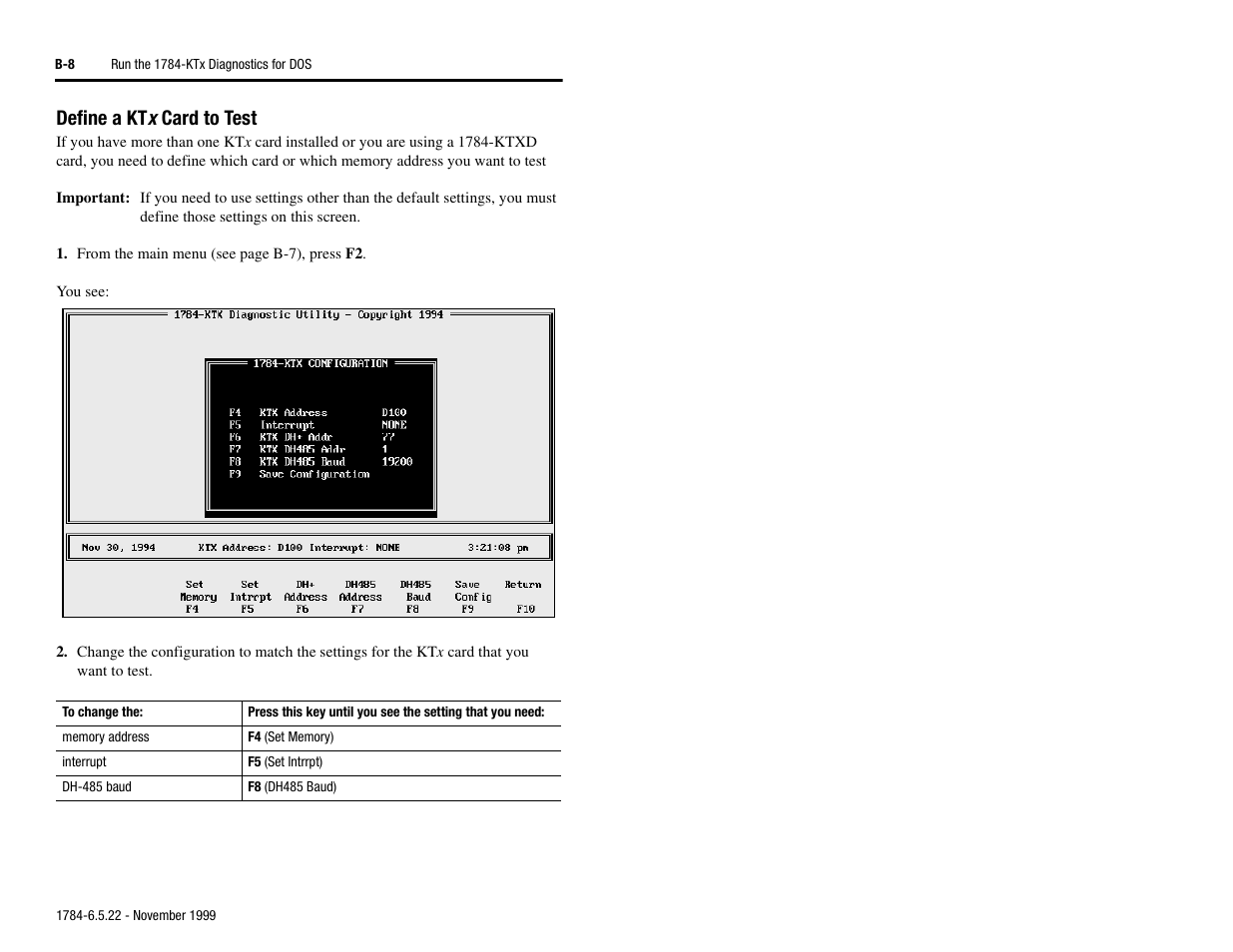 Define a ktx card to test, Define a kt x card to test | Rockwell Automation 1784-KTS_KTX_KTXD User Manual Communication Interface Card User Manual | Page 72 / 96