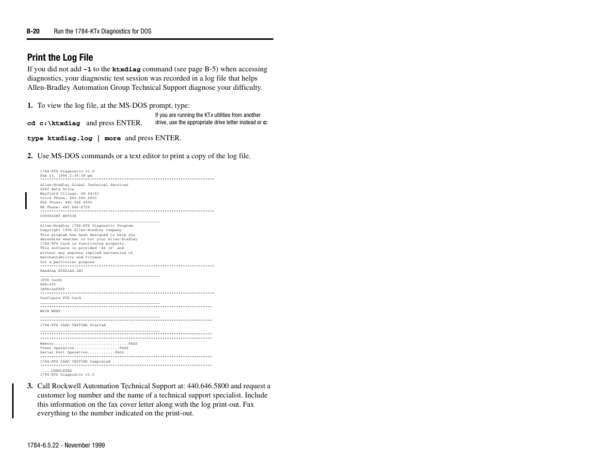 Print the log file | Rockwell Automation 1784-KTS_KTX_KTXD User Manual Communication Interface Card User Manual | Page 84 / 96