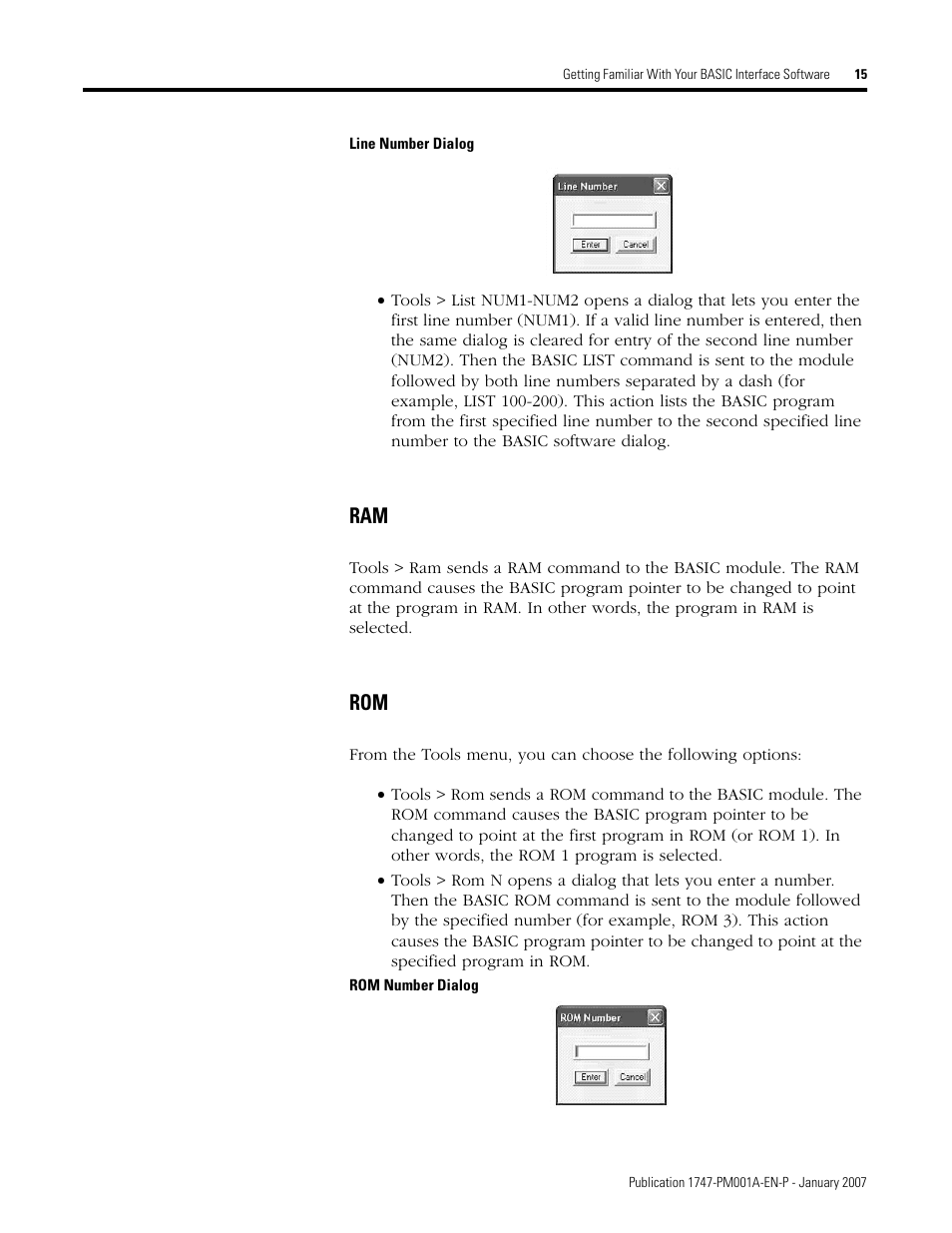 Ram rom | Rockwell Automation 1747-WINBAS Software Programming Manual User Manual | Page 17 / 40