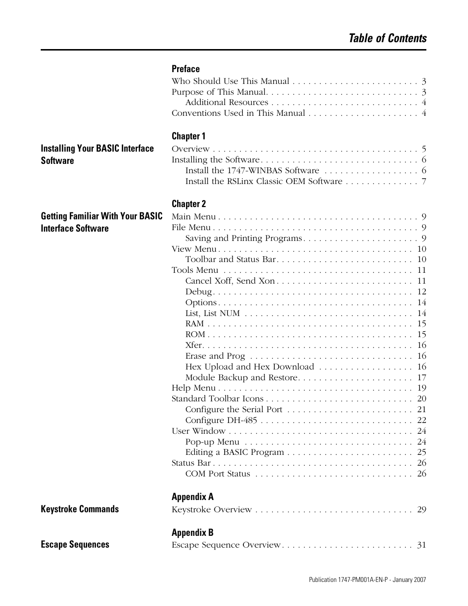 Rockwell Automation 1747-WINBAS Software Programming Manual User Manual | Page 3 / 40