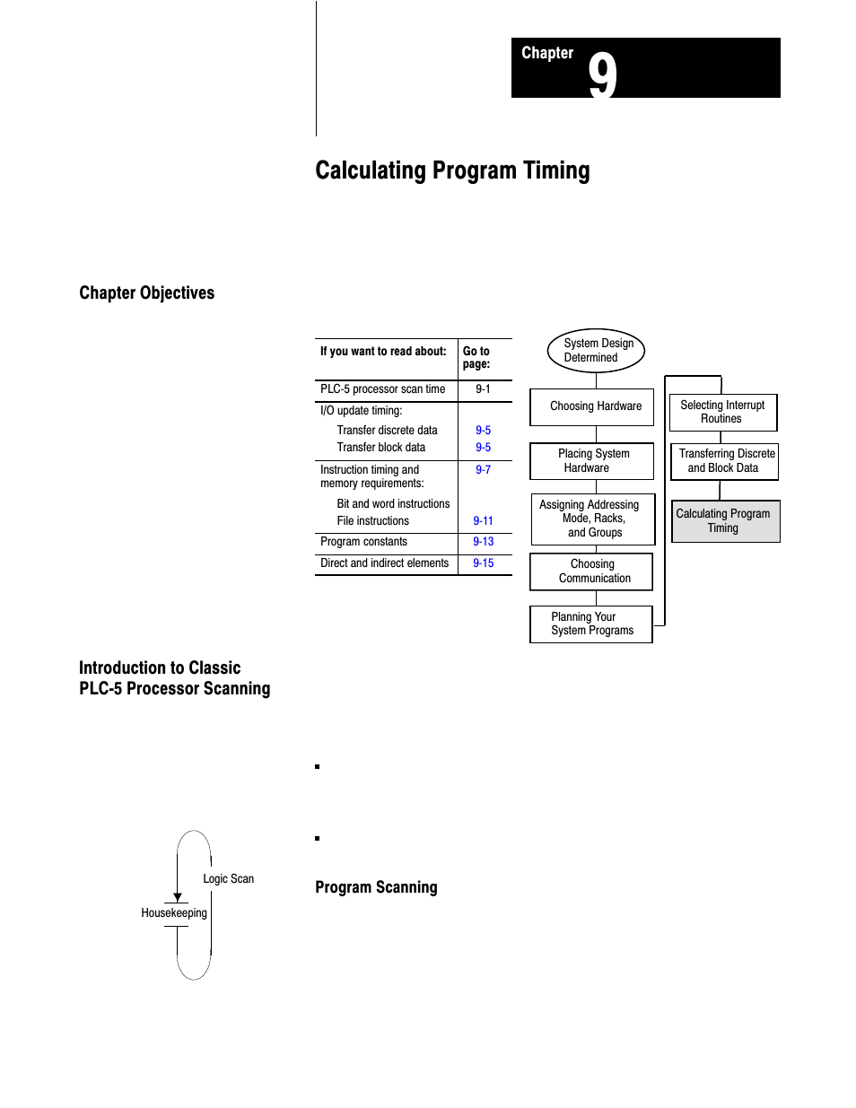 1785-6.2.1, 9 - calculating program timing, Calculating program timing | Rockwell Automation 1785-LTx,D17856.2.1 Classic PLC-5 Programmable Controllers Users Manual User Manual | Page 118 / 186