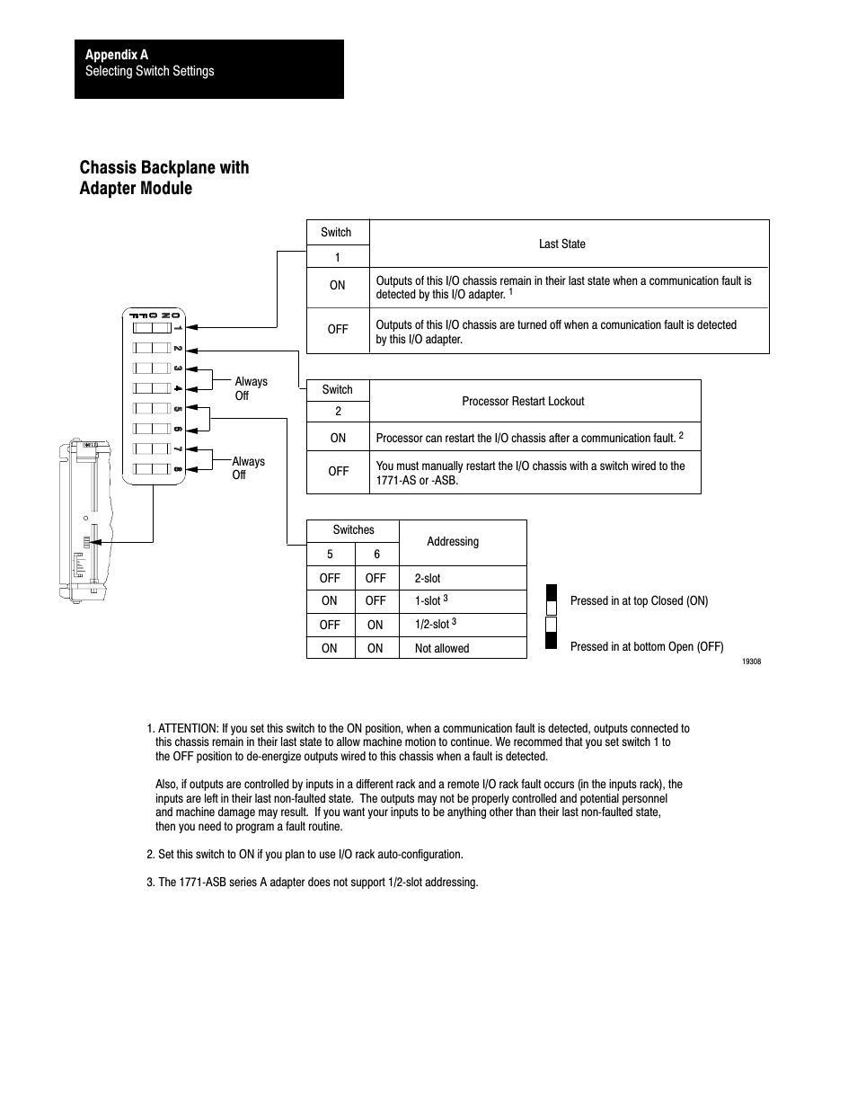 Chassis backplane with adapter module | Rockwell Automation 1785-LTx,D17856.2.1 Classic PLC-5 Programmable Controllers Users Manual User Manual | Page 140 / 186
