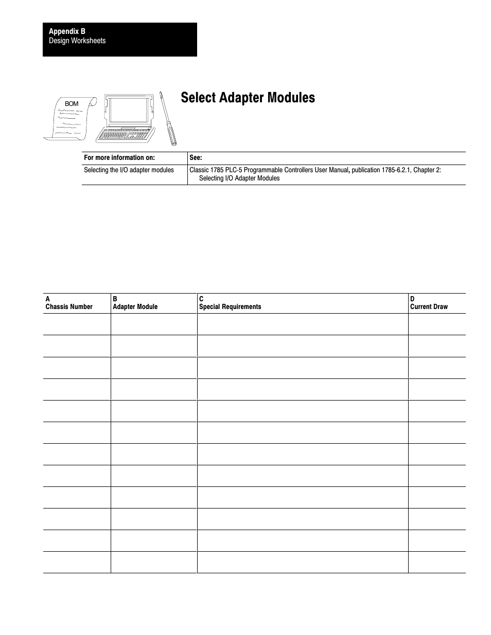 Bć12, Select adapter modules | Rockwell Automation 1785-LTx,D17856.2.1 Classic PLC-5 Programmable Controllers Users Manual User Manual | Page 162 / 186