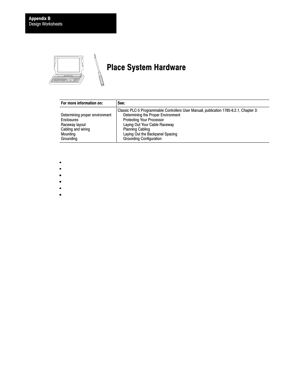 Bć14, Place system hardware | Rockwell Automation 1785-LTx,D17856.2.1 Classic PLC-5 Programmable Controllers Users Manual User Manual | Page 164 / 186