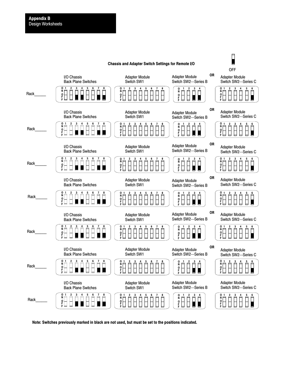 Design worksheets appendix b, B-16 | Rockwell Automation 1785-LTx,D17856.2.1 Classic PLC-5 Programmable Controllers Users Manual User Manual | Page 166 / 186