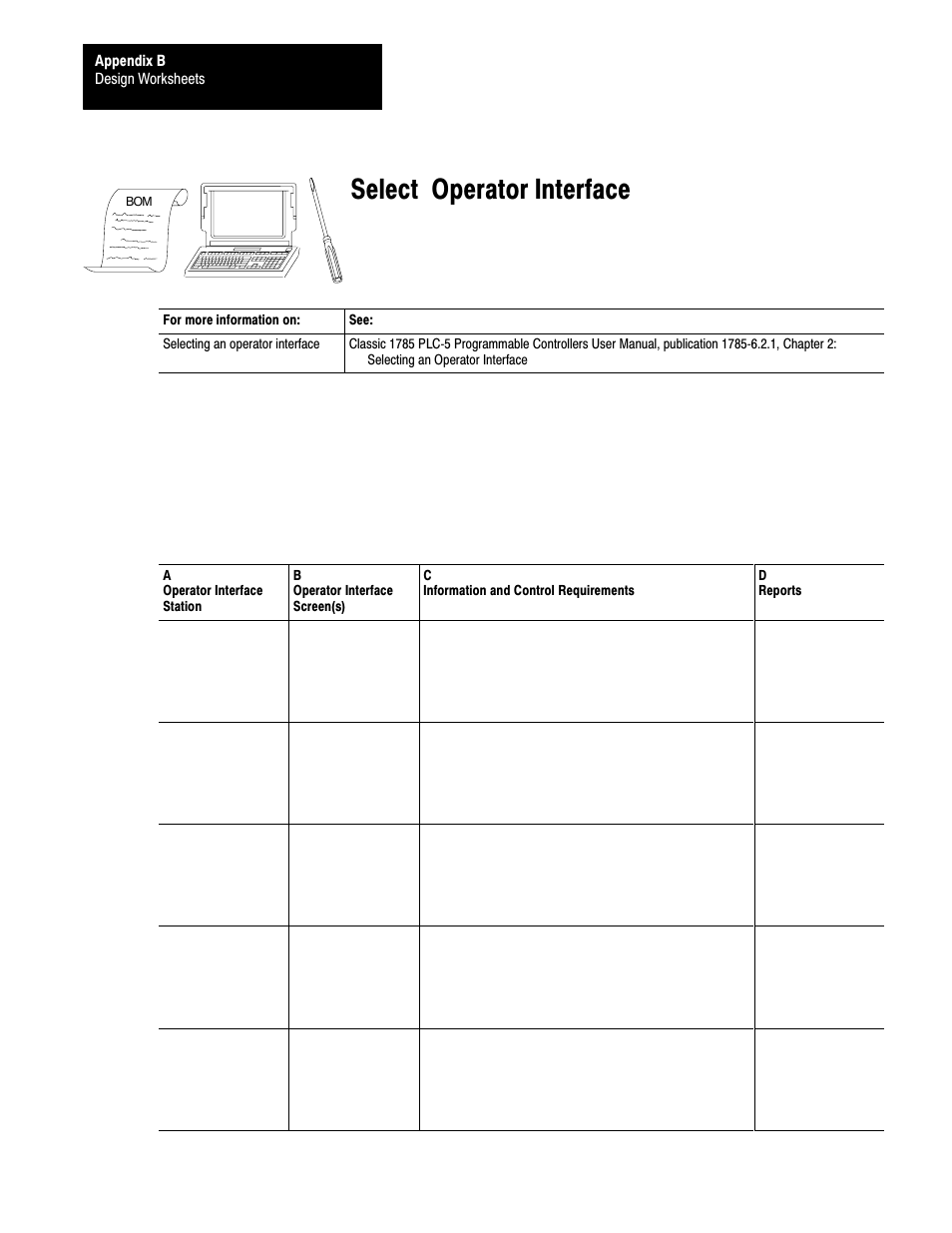 Bć26, Select operator interface | Rockwell Automation 1785-LTx,D17856.2.1 Classic PLC-5 Programmable Controllers Users Manual User Manual | Page 176 / 186