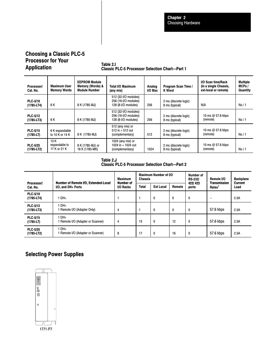 Choose from the following plc-5 processors | Rockwell Automation 1785-LTx,D17856.2.1 Classic PLC-5 Programmable Controllers Users Manual User Manual | Page 28 / 186
