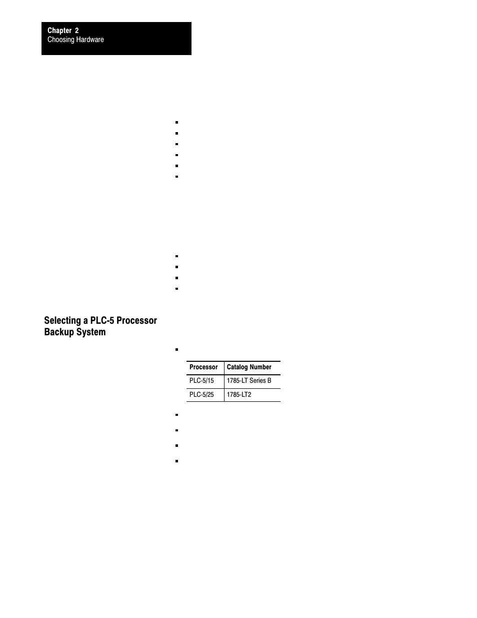 2ć14, Selecting a plcć5 processor backup system | Rockwell Automation 1785-LTx,D17856.2.1 Classic PLC-5 Programmable Controllers Users Manual User Manual | Page 33 / 186