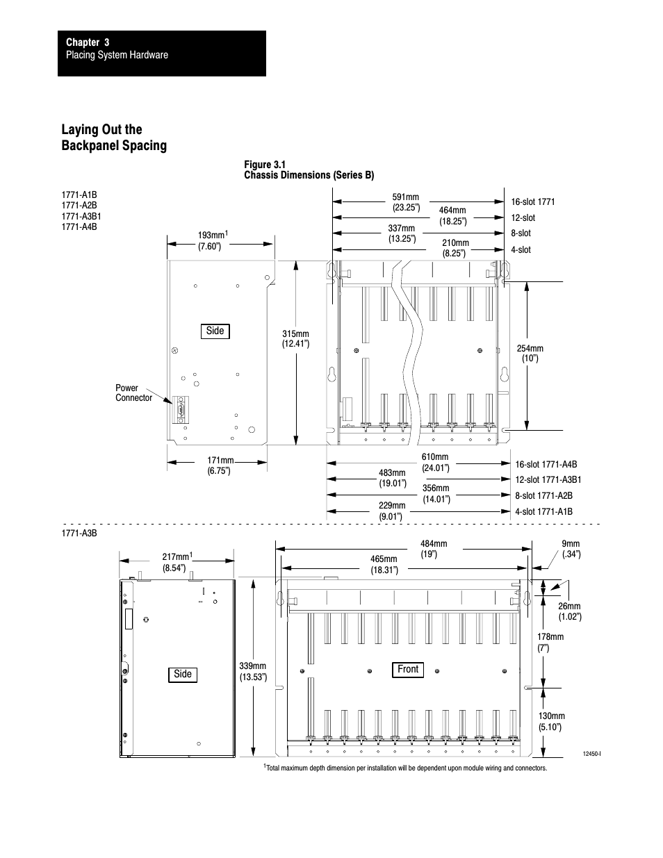 Laying out the backpanel spacing | Rockwell Automation 1785-LTx,D17856.2.1 Classic PLC-5 Programmable Controllers Users Manual User Manual | Page 41 / 186