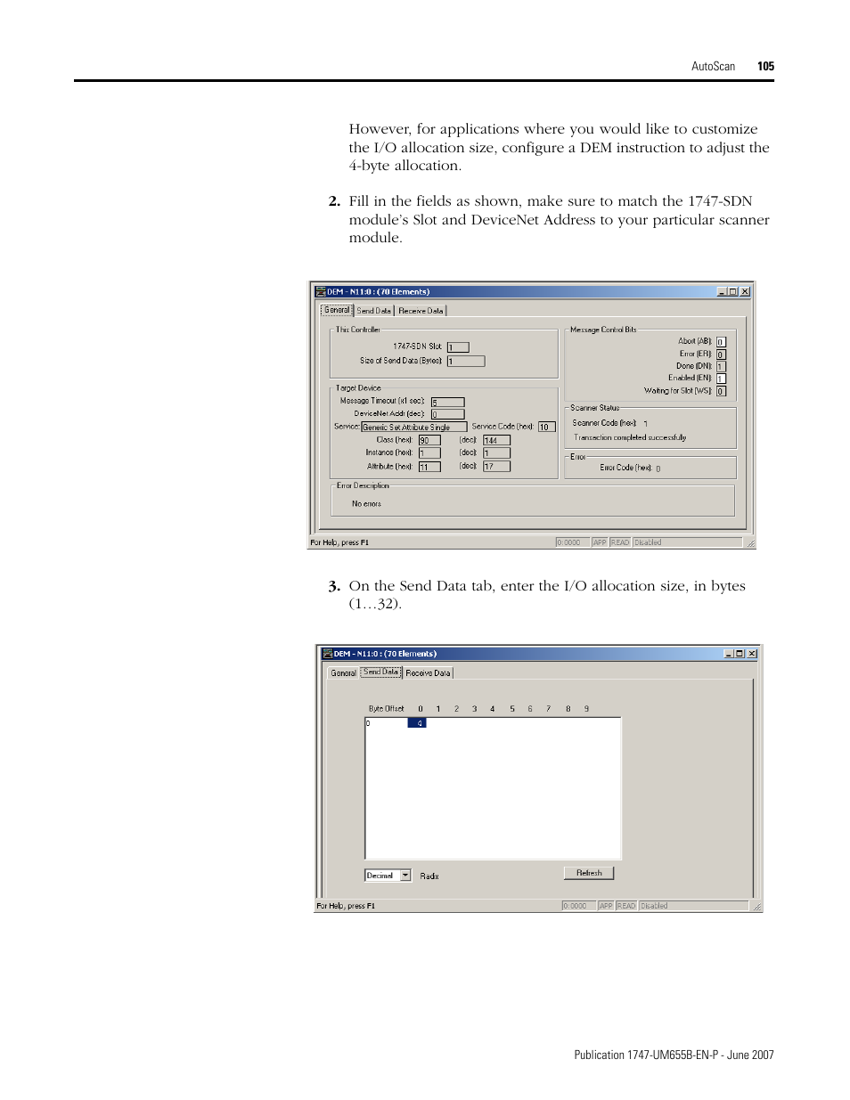 Rockwell Automation 1747-SDN SLC 500 DeviceNet Scanner Module User Manual User Manual | Page 105 / 160
