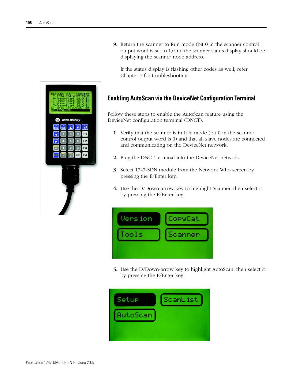 Rockwell Automation 1747-SDN SLC 500 DeviceNet Scanner Module User Manual User Manual | Page 108 / 160