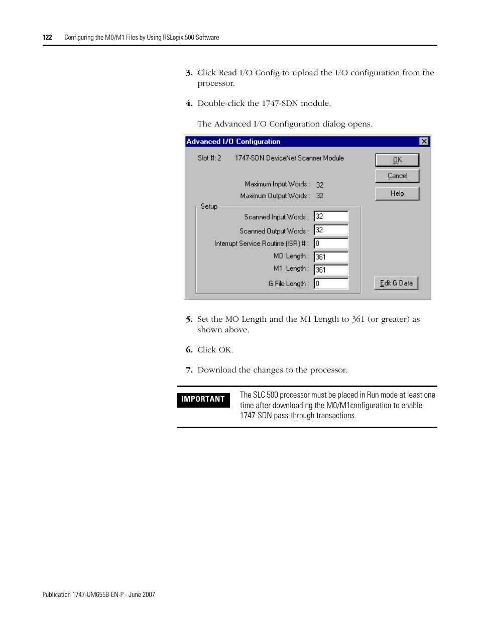 Rockwell Automation 1747-SDN SLC 500 DeviceNet Scanner Module User Manual User Manual | Page 122 / 160