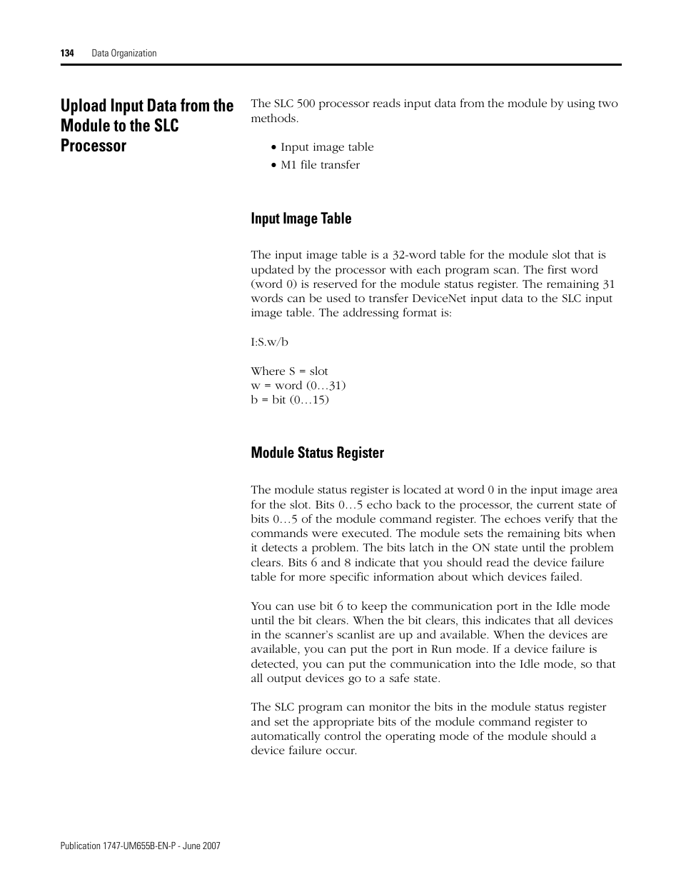 Rockwell Automation 1747-SDN SLC 500 DeviceNet Scanner Module User Manual User Manual | Page 134 / 160