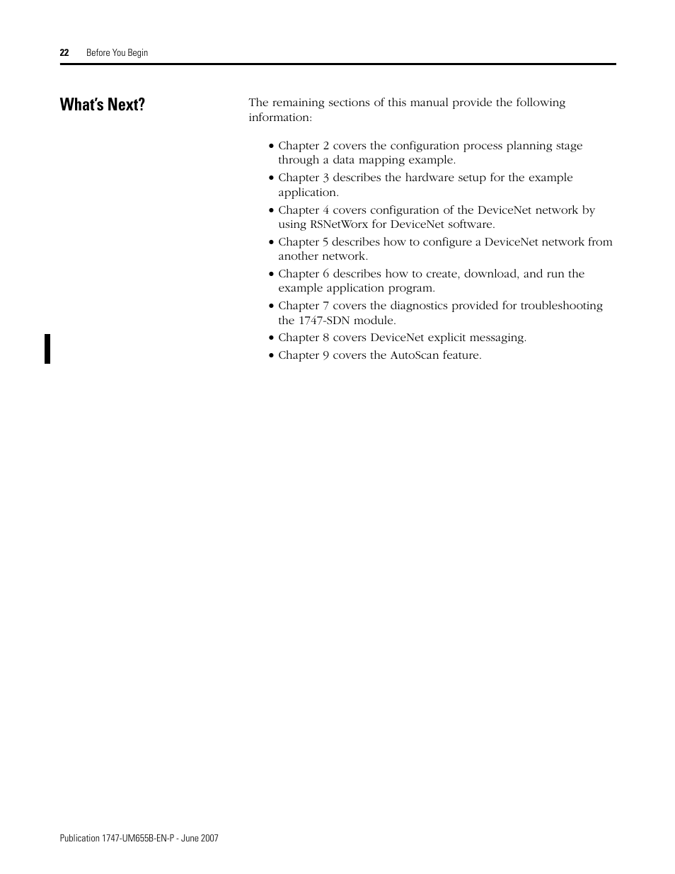 What’s next | Rockwell Automation 1747-SDN SLC 500 DeviceNet Scanner Module User Manual User Manual | Page 22 / 160