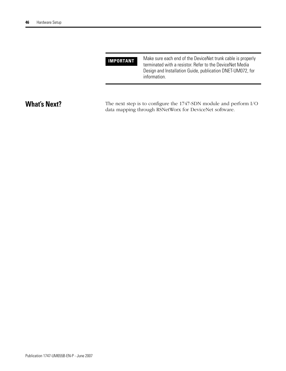 What’s next | Rockwell Automation 1747-SDN SLC 500 DeviceNet Scanner Module User Manual User Manual | Page 46 / 160