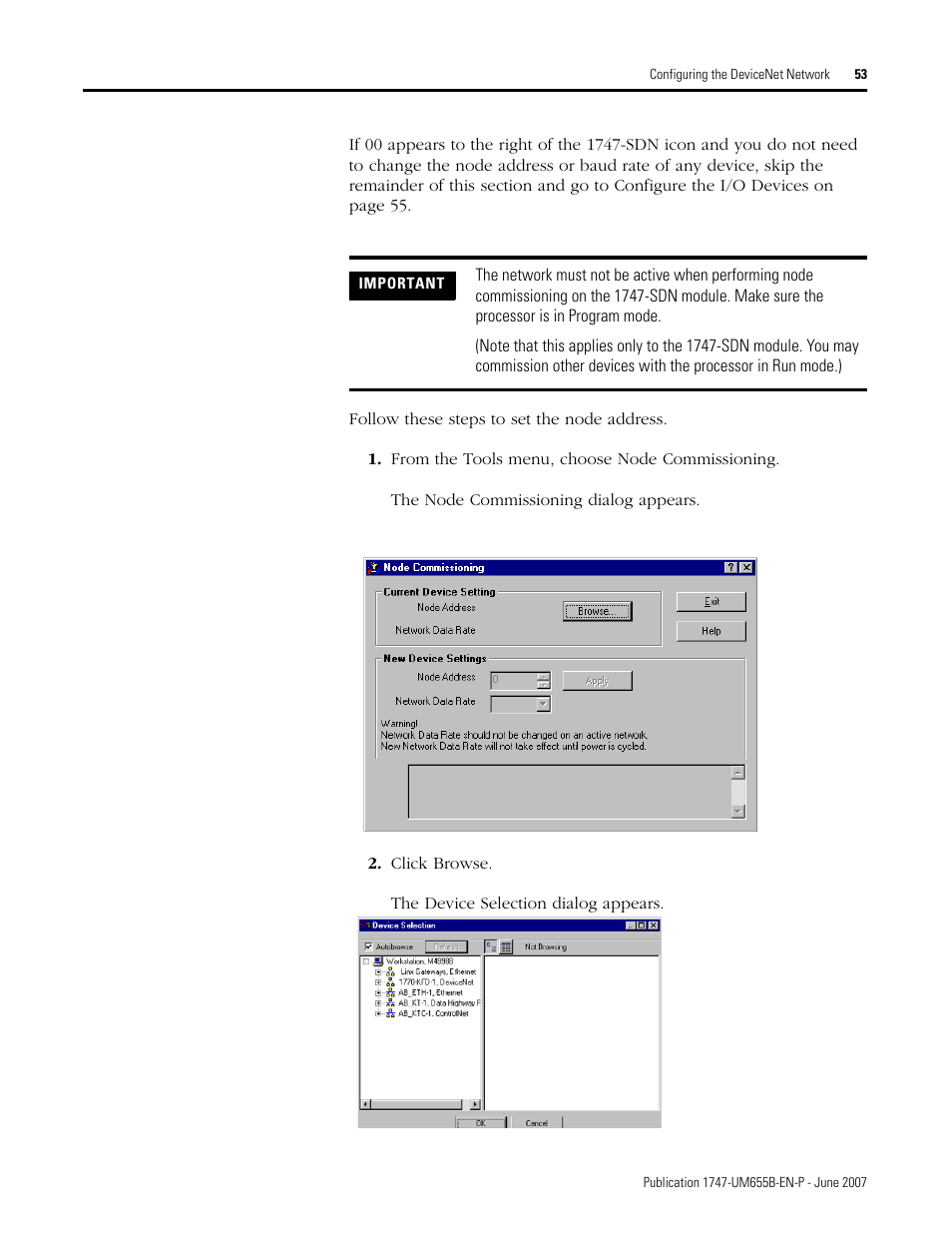 Rockwell Automation 1747-SDN SLC 500 DeviceNet Scanner Module User Manual User Manual | Page 53 / 160