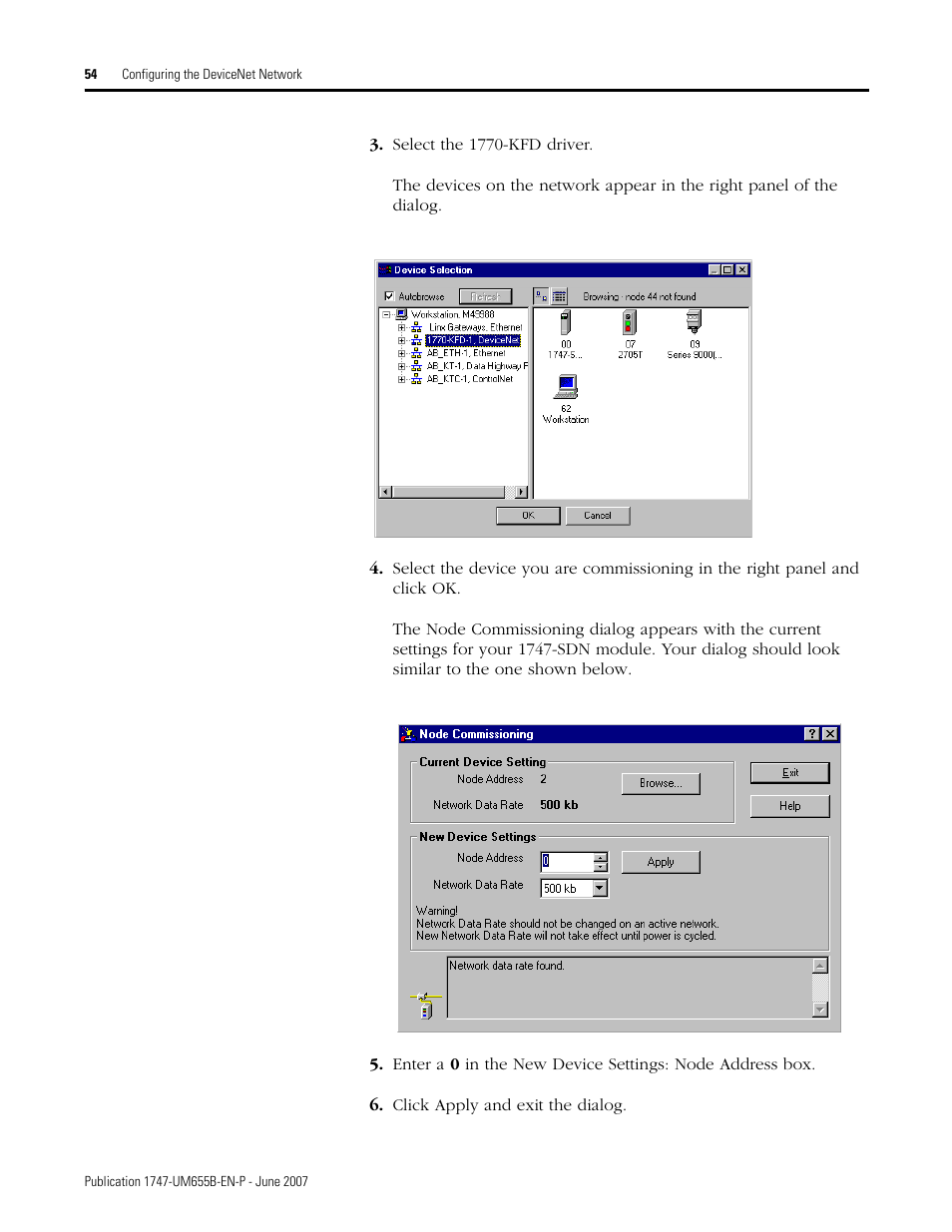 Rockwell Automation 1747-SDN SLC 500 DeviceNet Scanner Module User Manual User Manual | Page 54 / 160