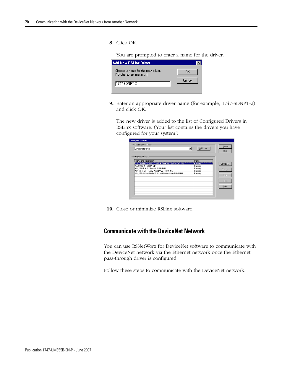 Communicate with the devicenet network | Rockwell Automation 1747-SDN SLC 500 DeviceNet Scanner Module User Manual User Manual | Page 70 / 160