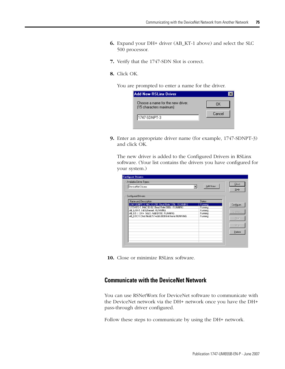 Communicate with the devicenet network | Rockwell Automation 1747-SDN SLC 500 DeviceNet Scanner Module User Manual User Manual | Page 75 / 160