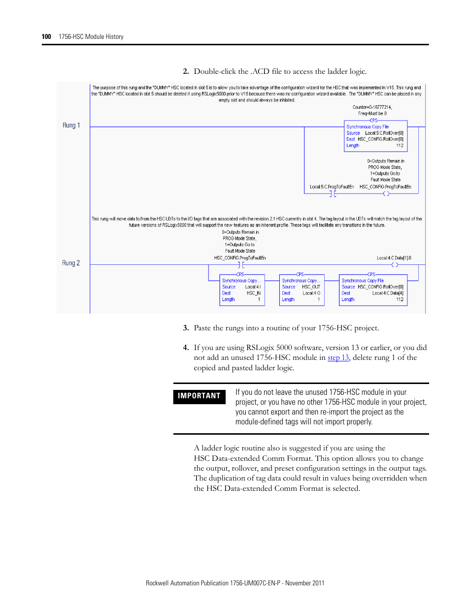 Rockwell Automation 1756-HSC ControlLogix High Speed Counter Module User Manual | Page 100 / 128