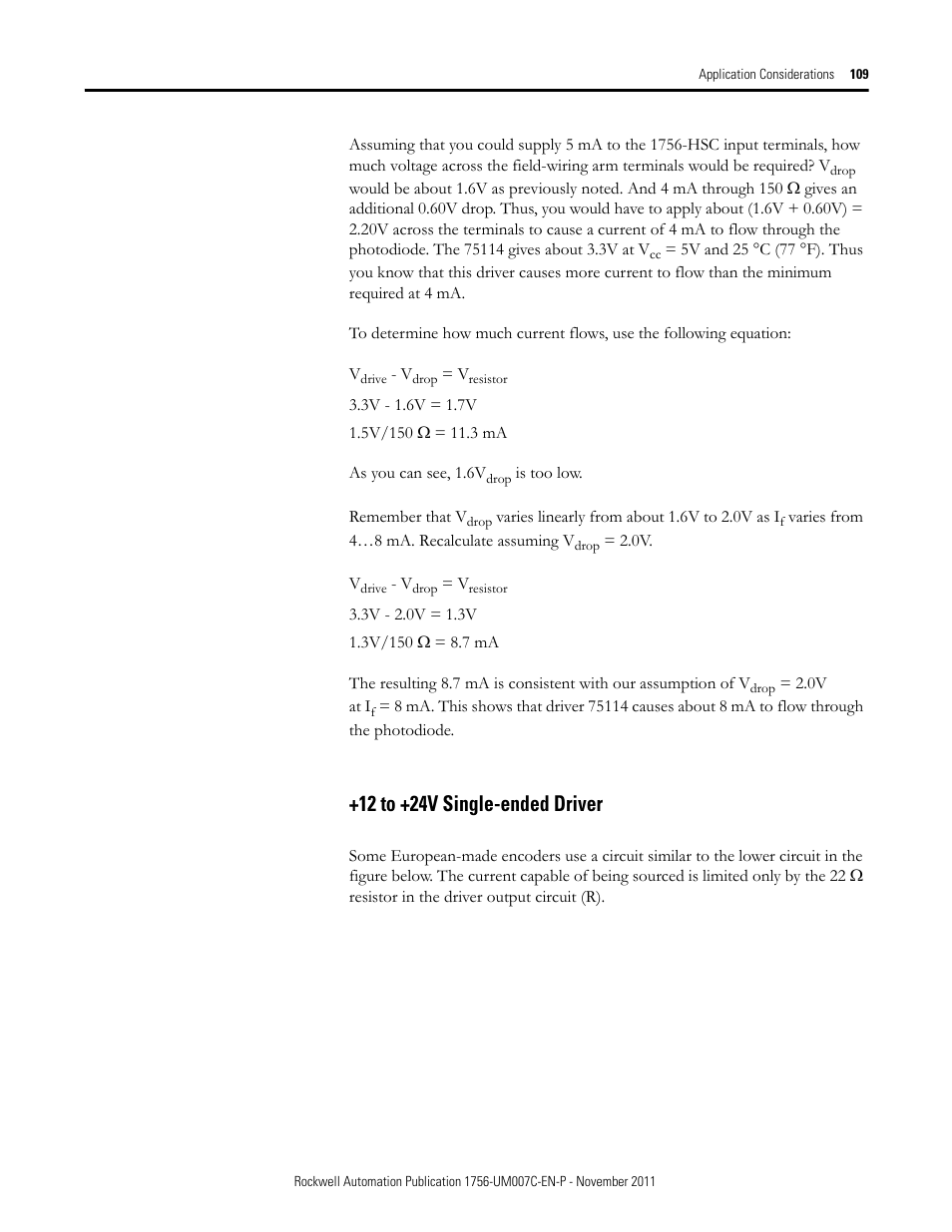 12 to +24v single-ended driver | Rockwell Automation 1756-HSC ControlLogix High Speed Counter Module User Manual | Page 109 / 128