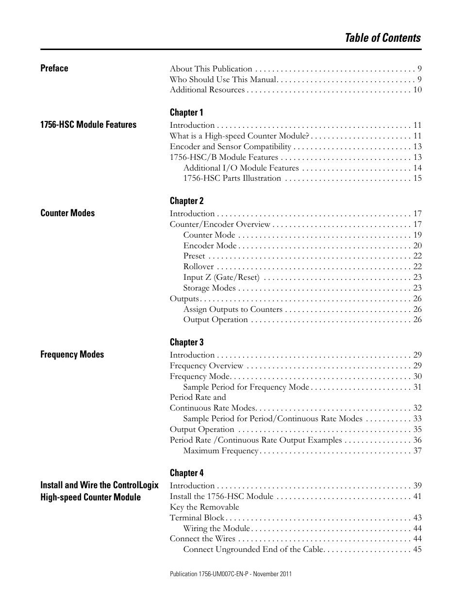 Rockwell Automation 1756-HSC ControlLogix High Speed Counter Module User Manual | Page 5 / 128