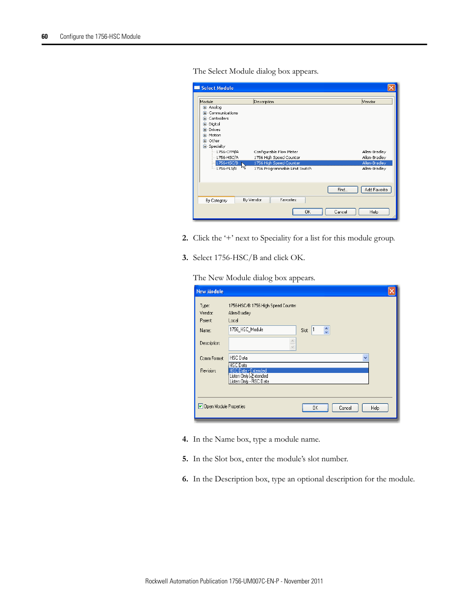 Rockwell Automation 1756-HSC ControlLogix High Speed Counter Module User Manual | Page 60 / 128