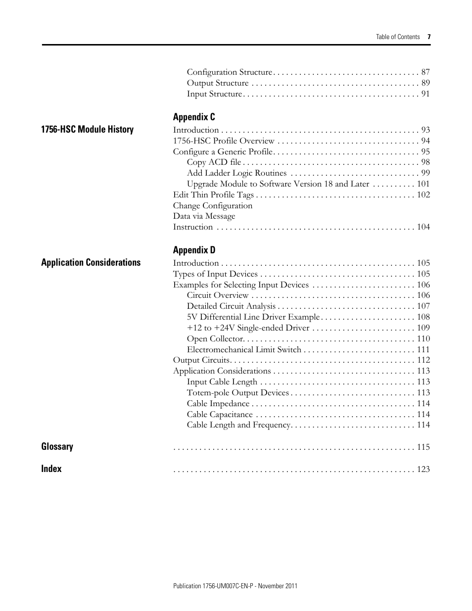 Rockwell Automation 1756-HSC ControlLogix High Speed Counter Module User Manual | Page 7 / 128