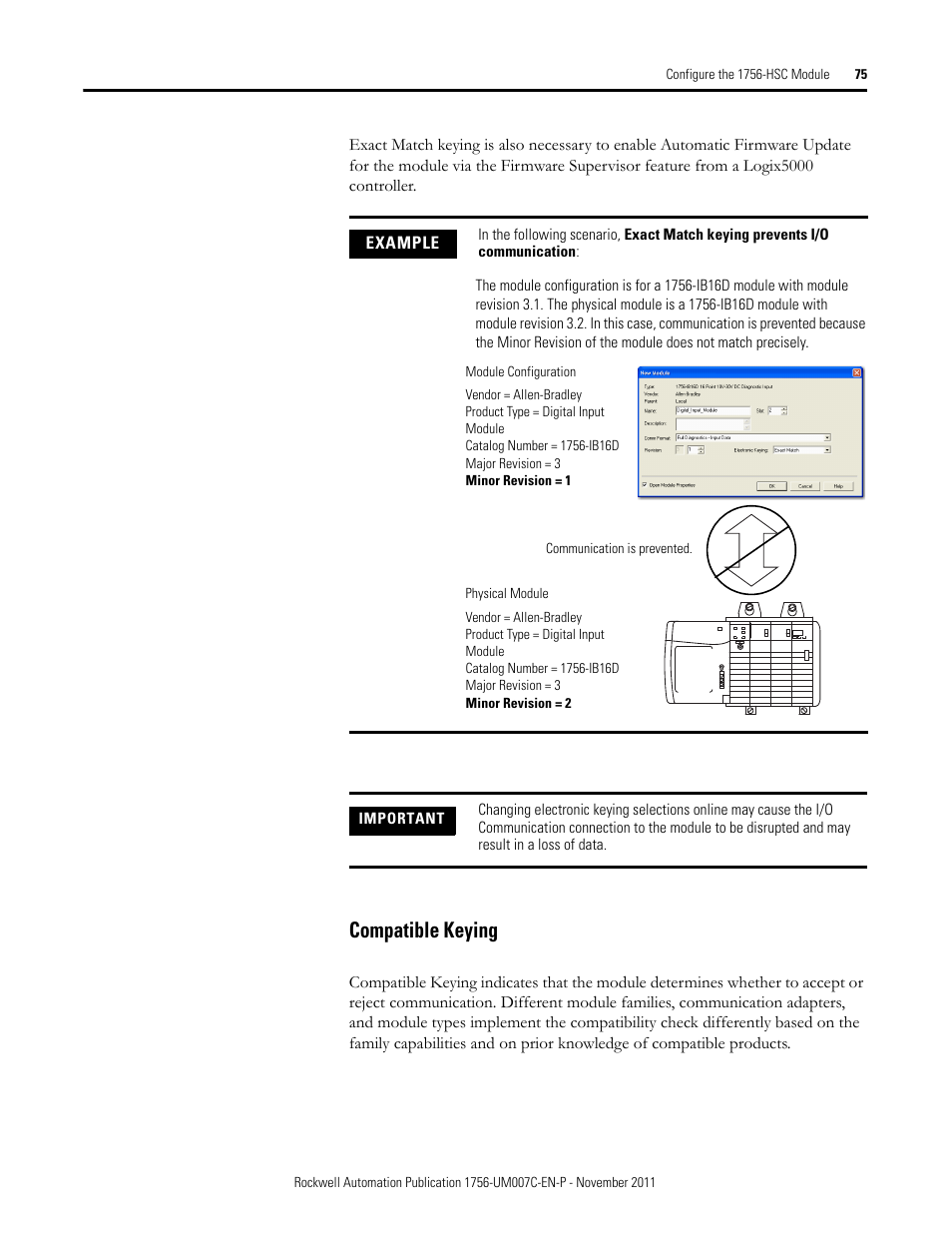 Compatible keying | Rockwell Automation 1756-HSC ControlLogix High Speed Counter Module User Manual | Page 75 / 128